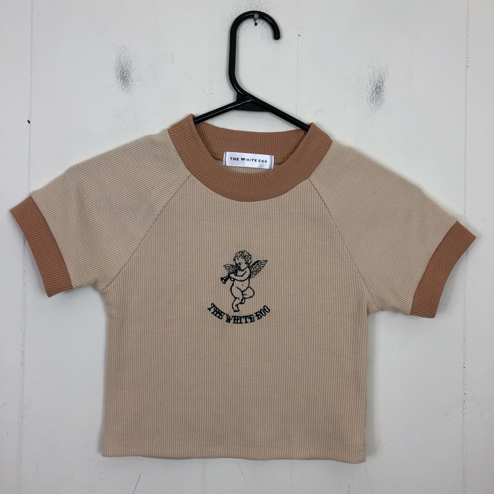 The White Egg Ribbed‎ Crop Top Sz XS